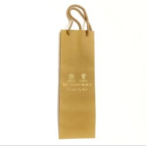 Burberry tan gold scarf small tall rectangle paper shopping gift bag